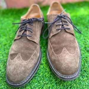 VIONIC Suede Bowery Bruno Wingtip Men's Shoes Oxford Lace Up Brown Size 10 USA